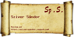 Sziver Sándor névjegykártya
