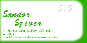 sandor sziver business card